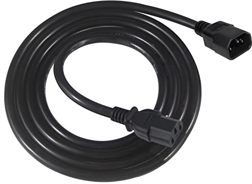 KC CABLE 2m IEC C14 to IEC C13 Extension Power Cable,heavy duty Computer Extension Cord C13 plug TO C14 socket Male to Female Kettle UPS Lead, 1.0MM2 Black