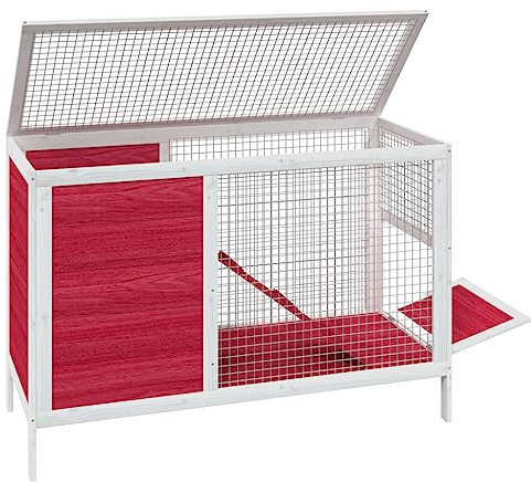Tidyard Kaninchenstall Kaninchenkäfig Geflügelställe Geflügelkäfige Kaninchenstall Haustier Käfige Laufställe Kleintierhaus Kaninchenhaus 103 x 44 x 69,5 cm (L x B x H) für Kaninchen Kleintier
