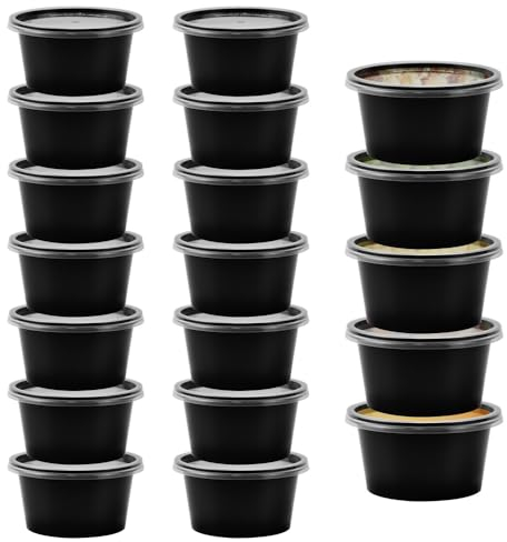 LANSKYLAN 50 Stück Aufbewahrungsdosen mit Deckel Klein Kunststoffbehälter 4OZ Saucenbecher 100ml Dressingbecher Frischhaltedosen Auslaufsichere Mikrowellenfest Kleine Dosen für Soßen