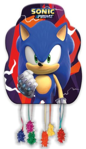 BeenSmile, PIÑATA MOYENNE Sonic The Hedgehog, Articles de fête, Piñata à remplir de jouets ou de friandises, décoration de fêtes d'enfants, anniversaires et célébrations, 33 x 46 cm