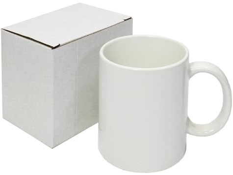 Sublimationstassen x 72 Stück, 325ml Tasse, Heißpressdruck, Sublimation 11oz Becher Weiß, Henkel, Polymer Beschichtung, Keramik AAA Qualität, Geschenkboxen, Spülmaschinenfest, Mikrowellengeeignet