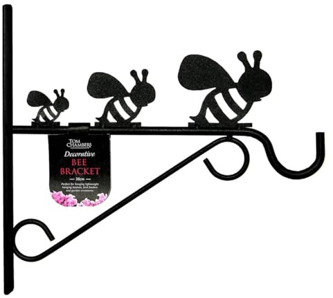 Gifts Direct 2 U Tom Chambers Decorative Bees Hanging Basket Bracket Black - 30cm