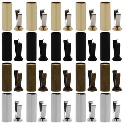 Metall Kordelenden,44 Stück Kordelenden Metall Verschlusskappen 4 Farben Schnürsenkel Endkappen Schnürsenkelspitzen Kordelstopper für DIY Reparaturen Schnürsenkel Ersetzen