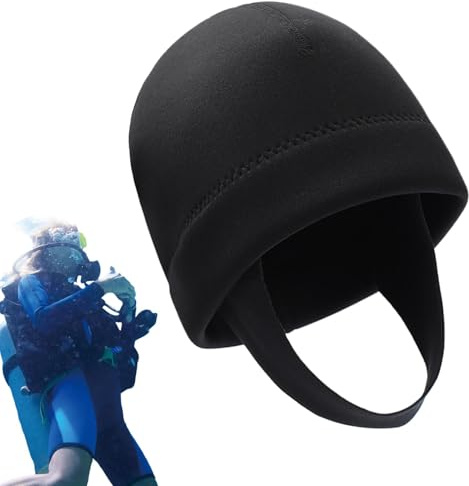 Genérico Cappellini termici da nuoto, con cappuccio elastico e caldo per tuta in neoprene, attrezzatura multiuso per nuoto in acqua fredda, cappelli da immersione da 2 mm per donne e uomini