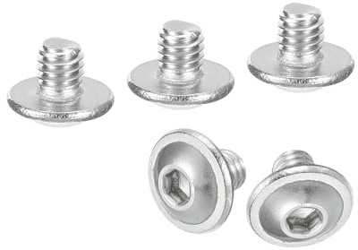 QUARKZMAN 100 Piezas Tornillos de Cabeza Avellanada M4X4Mm (Plateado) | con Brida, Tornillos de Accionamiento de Cabeza de Botón de Acero Inoxidable 304, Tornillos de Máquina Roscados de Luz