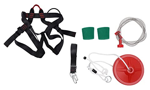 Zipline Kit for Kids and Adult, 160 ft Zip Line Kits Up to 330 lb, Backyard Outdoor Quick Setup Zipline, Playground Entertainment with Zipline, Spring Brake, Safety Harness, Seat