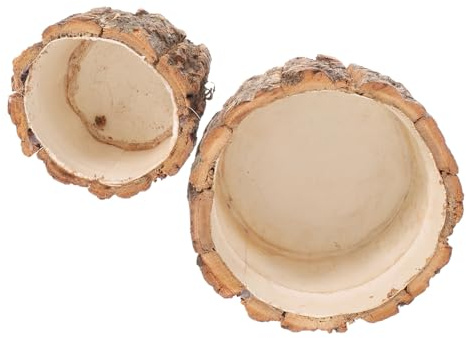 INOOMP Lot de 2 Pots de Fleurs en Bois Rustiques pour Intérieur et Extérieur, Jardinières Décoratives pour Maison et Porche, Support pour Plantes