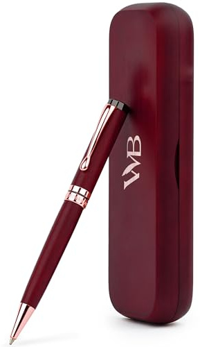 Wordsworth & Black Kugelschreiber Holz, Bambus, Hochwertig, Edel, Luxus | Kuli, Ballpoint Pen, Violettholz, Gold, Geschenk für Männer & Frauen, Nachfüllbar + Ersatzmine, Büro, Herren