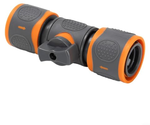 Connettore per tubo flessibile a connessione rapida in ABS+TPR (102 mm), accoppiamento in linea a bassa pressione con valvola di controllo del flusso, raccordo arancione-grigio per irrigazione da