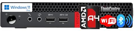 Lenovo ThinkCentre Small Desktop, AMD CPU, 16GB RAM, 128GB SSD, Dual-Display Support, Wi-Fi, Bluetooth, Multiple USB Ports, Ethernet Port, Windows 11 Pro, Compact Design, Business-Grade, Home-Friendly