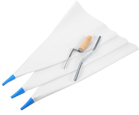 IWOWHERO Paquet à Mortier Robuste avec Embout Métallique de Précision Paquet Doseur de Ciment Blanc Résistant aux Déchirures à Coulis Hermétique pour Pose de Carrelage sur Chantier