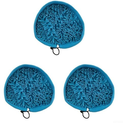 Besttoolifes Triangular para mopa de vapor, paño de limpieza de microfibra lavable coral para limpiadores a vapor con cordón, paquete de 3 unidades de repuesto