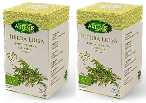 Pack 2 x Artemisbio Hierba Luisa Eco 20 filtros (40 bolsitas) | Infusión ecológica aromática sin teína | Sabor cítrico y suave, ideal después de las comidas y antes de dormir