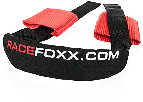 RACEFOXX Lenker Abspanngurt, Motorrad Transportsicherung, Gurt, Lenkergurt, Motorradsicherung, Motorradgurt, Ladungssicherung, mit Logo, rot