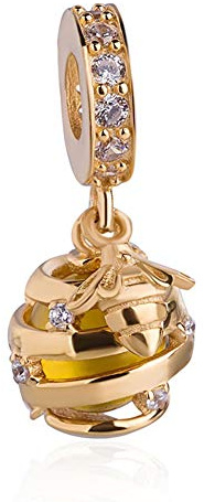 Breloque en forme d'abeille porte-bonheur en argent sterling 925 pour bracelet Pandora