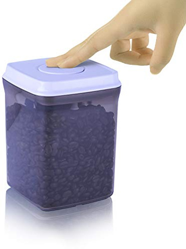 iChewie - BopTop (1 Pezzo di Colore Marrone) Contenitore Ermetico per Alimenti - Contenitore Meccanico per Sigilli in Silicone - Impilabile Senza BPA - Luce Solare Resistente