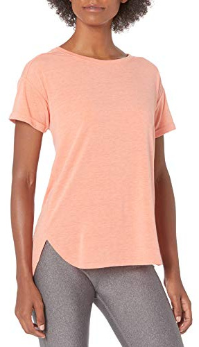Amazon Essentials T-shirt Léger à Col Rond Coupe Décontractée - couleurs abandonnées Femme, Pêche Vif Chiné, XXL
