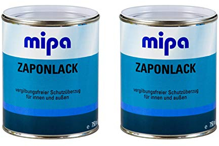 2x MIPA Zaponlack Metallschutzlack farblos vergilbungsfrei Schutzüberzug 750 ml