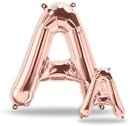 FUNXGO® Buchstaben Folienballons in Rose Gold I 100cm + 40cm I Luftballon Buchstaben Dekoration I Deko zum Geburtstag I Fliegt mit Helium I Happy Birthday, Party, Hochzeit (Rosegold[ A ])