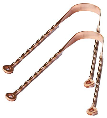 Wonder Care – Ayurveda rame pulisci lingua confezione coppia pulisci lingua a forma di zigzag raschietto lingua puro rame (Twister 2Pack)