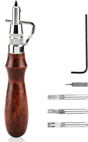 Ledernaht Groover, Lederhobel Leder Groover, Leder Werkzeug Nahtversenker Einstellbar Rille Groover Kanten Nähen Schneiden DIY Leder Handwerkzeug Werkzeug