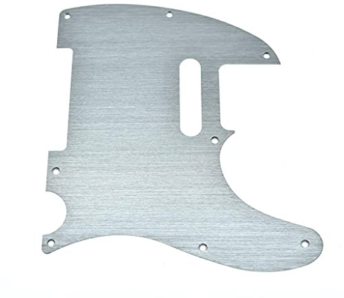 Dopro 8-Loch Aluminium eloxiert 1-lagig Tele Pickguard TL Scratch Plate passend für amerikanische/mexikanische Fender Telecaster Silber