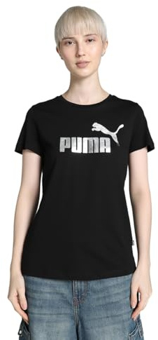 Puma ESS+ Damen-T-Shirt mit Metallic-Logo