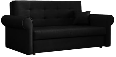 Mirjan24 Schlafsofa Viva Silver III mit Bettkasten, Bettsofa mit abgerundete Armlehnen, 3 Sitzer Polstersofa mit Schlaffunktion, Sofagarnitur inkl. Kissen, Sofa, Wohnlandschaft (Kronos 07)