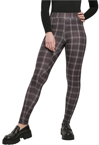 Urban Classics Damen Ladies Soft AOP Leggings blackcheck, L