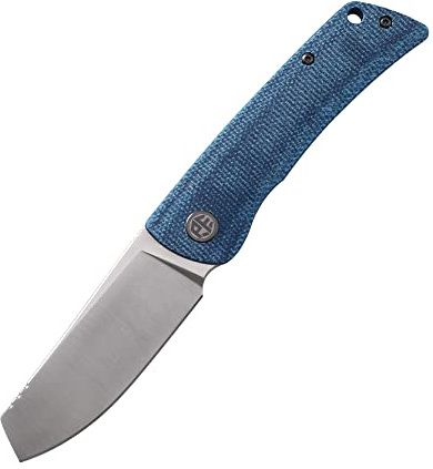 Petrified fish PFE05 Flavorist Klappmesser, 3.15 K110 Stahl Satin Klinge Micarta Griff, Mit Kugellager EDC Taschenmesser (Blue)