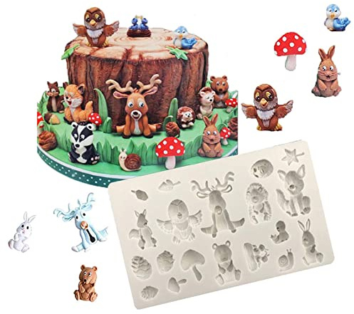 3D Tierformen Silikon Schokoladenformen, DIY Backen Fondant Formen, Tiere Silikonform zum Dekorieren von Schokoladenkuchen zum Basteln