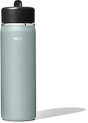 OXO Strive 20oz Wide Mouth Water Bottle with Straw Lid - Slate