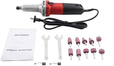NICCOO Geradschleifer 750 W, 0-27000 U/min Elektrischer gerader Schleifer Elektrisch Stabschleifer Gradschleifer mit Drehzahlregler, Schleifmaschine mit 14 Zubehör, Spannzange Ø 6mm