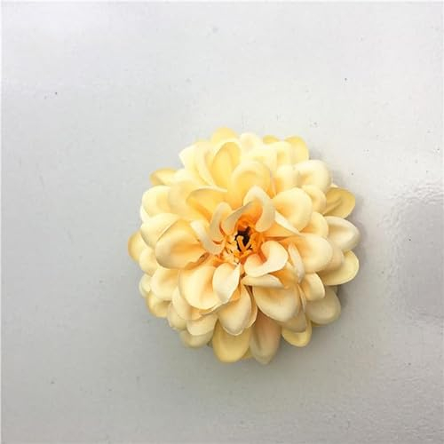 ZEYRU Stück, 7 cm, künstliche Dahlie, Blütenkopf, Blüte, Chrysantheme, Kunstblume für Hochzeit, Weihnachten, Dekoration, DIY, Kranz, Heimdekoration, Champagner