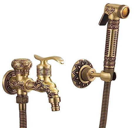 Doccetta Per Bidet Disabili,Antico,Doccetta Per Bidet Disabili,Spruzzatore Portatile Per Bidet,Sciacquone Pressurizzato Multifunzione In Ottone,Antico A