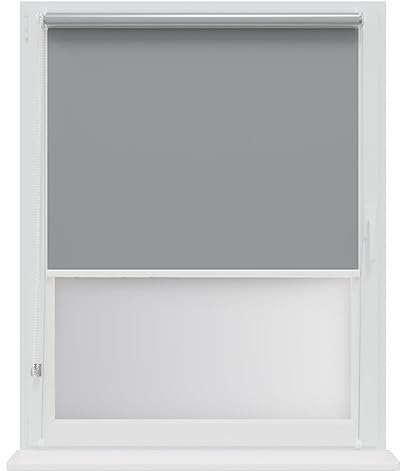 RENA Thermorollo Ohne Bohren Verdunklungsrollo Rollos für Fenster für Innen Klemmrollos Fensterrollo Verdunklung Sichtschutz Sonnenschutz Maßgeschneidertes Rollo Silbergrau 100x230 cm