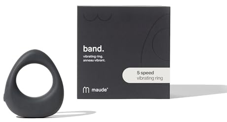 Maude Band - 5-Speed Vibrating Penis Ring - Latex-Free Ring Vibrator with Water-Resistant 100% Platinum-Grade Silicone - Includes USB Charger + Travel Case - Sexual Wellness Couples Gifts (Grey)