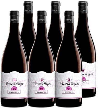 CUATRO RAYAS 10 meses barrica - Vino Tinto Tempranillo (6 Botellas x 750ml)
