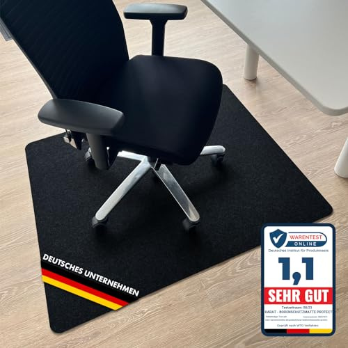 KARAT Esterilla Protectora Para Silla de Oficina 100 x 120 cm, Negro - Base de Poliéster Para Laminado, Parqué y Suelos Duros (Viking)