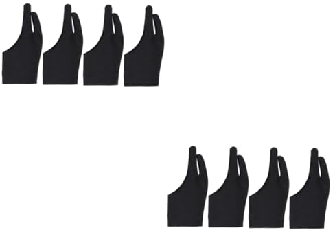 SHINEOFI 8stücke Zwei-Finger-zeichnerhandschuhe Für Künstler s Schwarz Anti-rutsch Atmungsaktiv Für Grafiktabletts Und Digitale Malerei Schützt Ihre Hände Beim Skizzieren Und Zeichnen