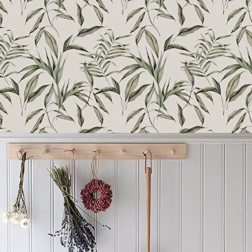 Stilvolle Fliesenaufkleber, 15 cm x 250 cm, für Badezimmer, grüne Blätter, zum Aufkleben auf Fliesen, Küchenrückwand, zum Abziehen und Aufkleben, 3D-Aufkleber, selbstklebende