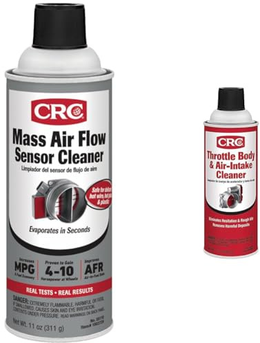 CRC Mass Air Flow Sensor Cleaner 11oz & Throttle Body Cleaner 12oz Bundle