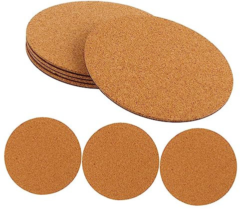 POPETPOP 8pcs Cork Flower Pot Mat Round Cork Plant Saucer for Indoor Pots Garden Table Mats Decorative Coaster for Home