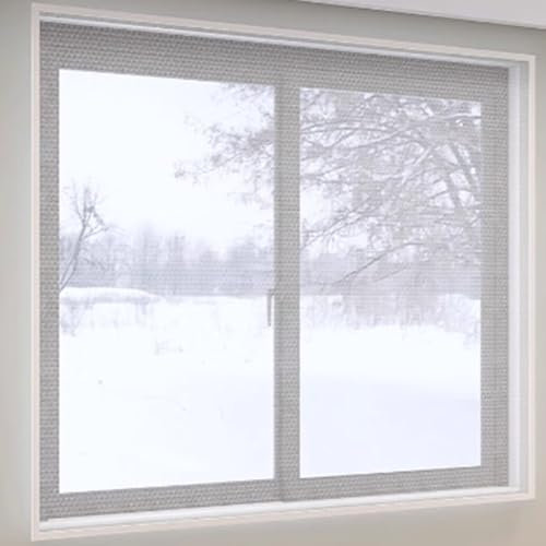 Película Aislante Transparente,Kit de Aislamiento de Ventanas,Película Aislante para Ventanas, película Aislante Transparente Reutilizable para Ventanas con Correas Adhesivas