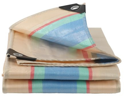 Tarpaulin Waterproof Heavy Duty 220 GSM Camping Outdoor Garden Tarp Sheet with Eyelets, Plastic Ground Sheets Pergola Trailer Gazebo Cover (1.1x1.9m)