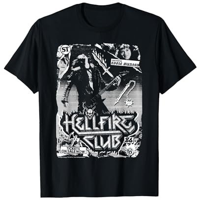 Stranger Things Hellfire Club '86 Eddie Munson Guitare Plomb T-Shirt