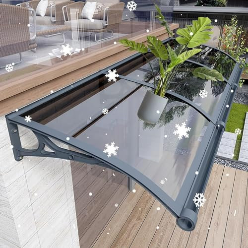 Terrassenüberdachung für den Außenbereich, Aluminiumlegierung, Türeingang, Sonnenschutz mit Polycarbonat-UV-Schutz (B 80 x L 180 cm)