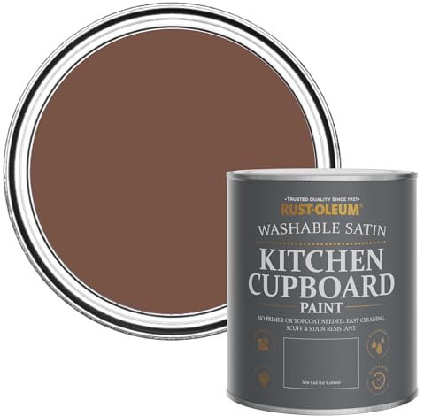 Rust-Oleum Kitchen Wood, Cupboard and Cabinet Paint in Satin Finish - Faded Ember 750ml
