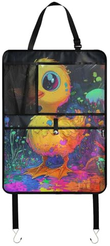 Happy Sweet Pet Duck - Organizador de asiento trasero de coche con tablet para organizar el asiento del vehículo
