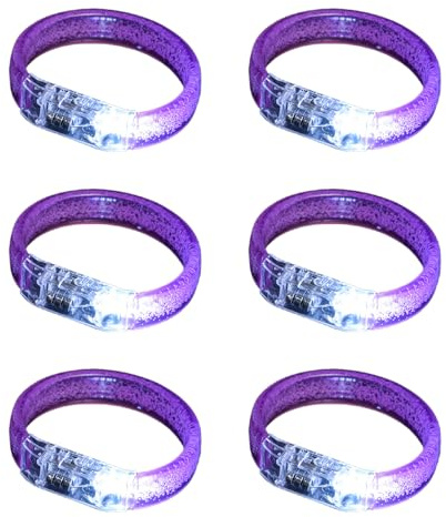 Tmboryuu - Confezione da 6 braccialetti LED colorati con bolle luminose per eventi notturni, perfetti per concerti, festival e feste